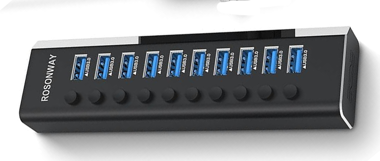 Rosonway Powered 10 Port USB 3.0 Hub